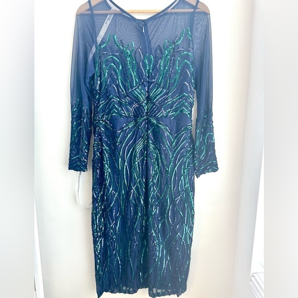 Goddiva Long Sleeve Sequin Flame Embellished Dress - Picture 6 of 6